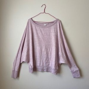 Heathered pink crop loose oversized Gap sweater